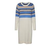 fransa FRISABELLA Damen Strickkleid Feinstrickkleid Kleid mit Rundhalsausschnitt und Muster mit Wolle und Alpaka-Anteil, Größe:XL, Farbe:Silver Lake Mix (201588)