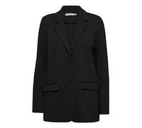 fransa FRLANO Damen Blazer Longblazer Jacke mit Reverskragen und Knopf mit Stretch, Größe:L, Farbe:Black (200113)