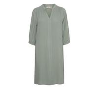 fransa FROLINE Damen Freizeitkleid Kleid V-Ausschnitt Eingrifftaschen 3/4-Ärmel Relaxed fit, Größe:M, Farbe:Green Bay (165810)