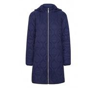 fransa FRPADMA Damen Steppjacke Übergangsjacke Jacke mit Kapuze Reißverschluss lange Passform leicht gefüttert, Größe:M, Farbe:Midnight Sail (193851)