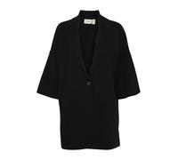 fransa FRSally Damen Strickjacke Cardigan mit Reverskragen 1-Knopf-Verschluss Oversize, Größe:XS/S, Farbe:Black (200113)