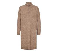 fransa FRSanny Damen Strickkleid Feinstrickkleid Kleid mit Troyerkragen Rippbündchen Regular fit, Größe:S, Farbe:Rain Drum Melange (1909161)