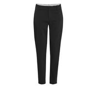fransa FRVita Damen Stoffhose Hose Pants mit Reißverschlusstaschen Gürtelschlaufen Baumwollmischung Slim fit, Größe:46, Farbe:Black (200113)