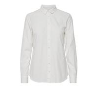 fransa FRZAOXFORD Damen Langarmshirt Langarmbluse Bluse Hemdbluse Stehkragen mit Stretch, Größe:2XL, Farbe:White (200100)