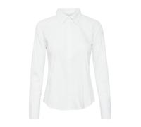 fransa FRZASHIRT Damen Bluse Hemd Langarmbluse Baumwollmischung Hemdkragen verdeckte Knopfleiste figurbetont, Größe:M, Farbe:Blanc de Blanc (114800)