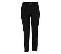 fransa FRZio Damen Hose Stoffhose Chinohose mit Stretch Tight Fit Mid Waist Cropped, Größe:34, Farbe:(NOOS) Black (60096)