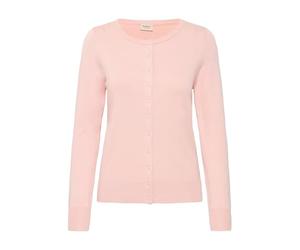 fransa FRZubasic Damen Strickjacke Feinstrick Cardigan Strickcardigan mit Rundhalsausschnitt und Knopfleiste, Größe:M, Farbe:Rose Smoke (141506)