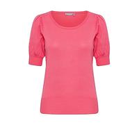 fransa FRZUBASIC Damen Strickshirt T-Shirt Kurzarm Shirt mit Rundhalsausschnitt und Puffärmeln, Größe:S, Farbe:Camellia Rose (171930)