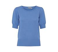 fransa FRZUBASIC Damen Strickshirt T-Shirt Kurzarm Shirt mit Rundhalsausschnitt und Puffärmeln, Größe:M, Farbe:Ultramarine (174037)