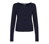 fransa FRZUVIC Damen Strickjacke Feinstrick Cardigan Strickcardigan mit tiefem Rundhalsausschnitt und Knopfleiste, Größe:L, Farbe:Dark Peacoat (60468)