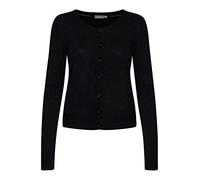fransa FRZUVIC Damen Strickjacke Feinstrick Cardigan Strickcardigan mit tiefem Rundhalsausschnitt und Knopfleiste, Größe:XL, Farbe:Black (60096)