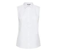 fransa Zashirt 4 Shirt Damen Bluse Hemdbluse ärmellos mit Hemdblusenkragen, Größe:L, Farbe:White (60002)