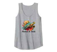 Französisch-Polynesien Moorea Tahiti Tank Top, Damen, Grau Meliert, S
