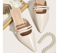 Französische retro Breeze Kopfgeschlossene Pantoffeln für Frauen, Frühjahr/Herbst 2024 Neue Flache Mules für Frauen Valentinstag