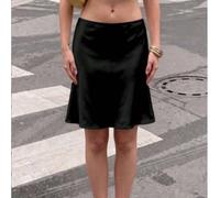 Französischer Stil glänzender Satin A-Linie Minirock für Frauen, Sommer leicht Luxus elegant hohe Taille schlankmachend seidiger Midirock Jennie