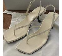 Französischer Stil High Heel Sandalen für Frauen, neue Sommerversion mit Lederriemen, dünner Absatz, Keilabsatz, Rückenriemen, Zehentrenner