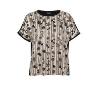 Frapp - Bluse Rundhals ohne Arm Druck black / bisquit - Gr. - 50