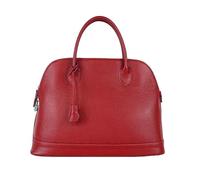 FrasiBags Große Damen-Handtasche aus echtem Leder, Damentasche mit Anhänger, Ledertaschen Made in Italy, rot, 40x31x16cm