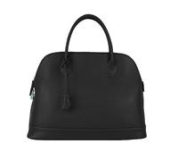FrasiBags Große Damen-Handtasche aus echtem Leder, Damentasche mit Anhänger, Ledertaschen Made in Italy, Schwarz , 40x31x16cm