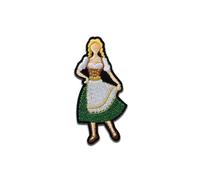 Frau mit Dirndl - Aufnäher, Bügelbild, Aufbügler, Applikationen, Patches, Flicken, zum aufbügeln, Größe: 5 x 2,5 cm