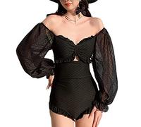 Frauen 2022 EIN Stück Badeanzug Monokini Body Solide Bademode Weibliche Off Schulter Badeanzug Schwimmen Anzug Weibliche Prinzessin Monokini Bodysuit