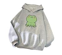 Frauen Casual Einfarbig Hoodie Jacke Langarm Loose Fit Y2K E-Girl ÜBergroßE Engel Schmetterling Gedruckt Sweatshirt Streetwear Kapuzenmantel Fashion Teenager MäDchen Kleidung