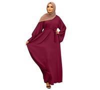Frauen Elegant Muslim Hijab Kleidung Islam Dubai Abaya Gebetskleid Einfarbig Lose Einteilige Gebetskleid Volle Abdeckung Muslimische Mode Fledermausärmel Jilbab Hijab Robe Frauen Kleid