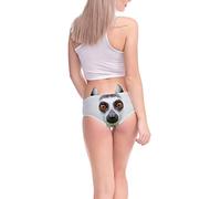 Frauen Flirty Sexy Lustige 3D-gedruckte Tier-Unterwäsche mit mittlerer Taille, Schwanz, Unterwäsche, Geschenke mit niedlichen Ohren Slip Damen Mehrpack Damen-Unterhosen Baumwolle (White, S)