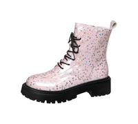 Frauen Gedruckt Kurze Stiefel Herbst und Winter Lace-up-Kampfstiefel Stiefeletten Rose Schädel Cartoon-Muster Damenschuhe Cowboy Stiefeletten Gothic Ankle Boots