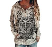 Frauen Giraffe Print Hoodie - Animal Print Kapuzenpullover Animal Horse Pattern Langarm Pullover Top mit Tasche