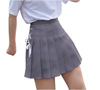 Frauen Kleider Party Elegant, Mode Frauen Solide Plissee A-Linie Rock Anti-Ausbrenner Hohe Taille Kurzer Rock, Kleid für Frauen Sommer (Blau M)