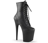 Frauen Knöchel High Heels Stiefel 20 cm Extreme High Heels Plattform Stiefel Lace Up Sexy Pole Stiletto Stiefel Tanzen Stiefeletten,Black a,46