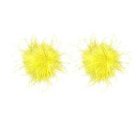 Frauen Mädchen Feder Brosche,Asudaro Vintage Natürliche Flauschige Straußenfeder Brosche Schmuck Fascinators Braut Dekor Damen Blumen Broschen Pins Brosche Anstecknadel für Festival Hochzeit Gelb 2St