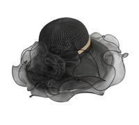 Frauen Mesh Sonnenhut Eleganter Kleiderhut Schöner Fischerhut mit Blumen Modische Strandhüte Leichter Brauthut Weiche Freizeitmütze Atmungsaktiver Eimer Hut für Kirche, Hochzeiten, Reise, Teeparty