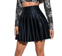 Frauen Mode Faltenrock Taille Hohe Lederrock Rock Sommer Rock Lang Damen Sommer Damen Knielang Hosenrock Knielang Maxirock Klamotten Plissee Lang Röcke