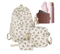 Frauen Mode -Rucksack - Bowknot Trendy Ladies Backpack | Geräumige Niedliche Schulbag, Nylon, Polyester -Make -Up -Organisator Für Business Teacher Travelling Weekend Festival Daily Tourist 46 Cm/18,1