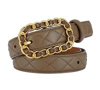 Frauen Moderner Gesteppter Leder Gürtel für Kleider, Jeans und Hosen, Designer Modischer und Trendiger Damen schmaler Taillen Gürtel, Leichter Geflochtener Kettenschnalle , Feminines Modeaccessoires