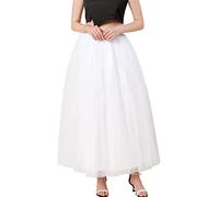 Frauen Plus Size Mesh Tüllrock Plissee Rock Mesh Rock