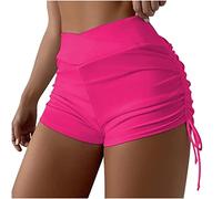 Frauen Plus Size Solid&Print Hohe Taille Brasilianischer Bikini Bottom Slips Beachwear Brasilianischer Bikini Bottom Side Tie Tanga Baden Sport Yoga Shorts Rock Swimbottom (XL)