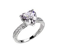 Frauen Ringe 925 Sterling Silber Luxuriöse Herzringe Herzförmigen Rosa Diamanten Ring Antragsring Jubiläum Ehering Ringe Schmuck Geschenk