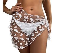 Frauen Schmetterlings Ordnungs Scher Strand Rock Vertuschung Schnürrock Strand Wickel Bikini glänzende Wickel Vertuschungen für Badebekleidung Häkel Oberteil Damen