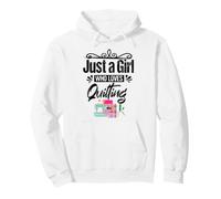 Frauen sind einfach EIN Mädchen, das Quilten und Nähen liebt Pullover Hoodie