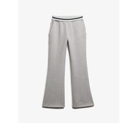 Sweathose SUPERDRY "ESSENTIAL LOGO LR FLARE JOGGER", Damen, Gr. XL, N-Gr, glacier grau marl, Jersey, Obermaterial: 60% Baumwolle, 40% Polyester, meliert, slim fit lang, Hosen Sweathose (13815905-XL) g