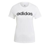 adidas Damen Sport-Fitness-T-Shirt Essentials Slim Logo T-Shirt weiss schwarz, Größe:L