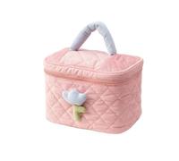 Frauen Tulpe Blumen Beutel Große Kapazität Reise Kosmetiktasche Cord Reißverschluss Taschen Tragbare Lagerung Make Up Veranstalter, Rosa Eimer Tasche, One size