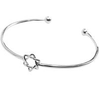 Frauen verstellbare zarte Mode Manschette Sterling Silber Armreif Kettenarmbänder, Frauen 925 Sterling Silber Armband verstellbar offener Davidstern Armreif exquisite Damen Armband Mode Sterling Silbe