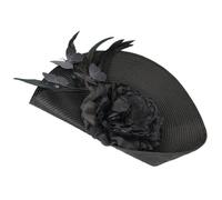 Frauenkopfschmuck Damen Fascinator Stirnband Großer Hut Schwarz Event | Gewebe mit Clip und Haarband, für Fotoaufnahmen und Cosplay, Elegante Wirkung, Auffällige Schmetterlings Deko