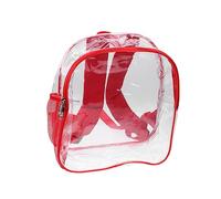 FRCOLOR 1 Stück Transparenter PVC Rucksack Verstellbare Schultertasche für Schule Freizeit Reisen Rot
