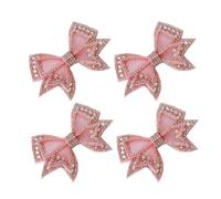 FRCOLOR 2 Paar Abnehmbare Strass Schleifen Schuhclips Glitzernde Netzgarn Schleifen Deko für Damen Vielseitige Schuhverzierung für Hochzeit Party und Alltag Einfache Befestigung