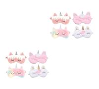 FRCOLOR 2 Sätze Plüsch-augenmaske Augenklappe Büroradio Eyepatch Augendruck Sauf Extender Strahlend Gel Wiederverwendbare Augenabdeckung Outdoor-augenschutz Gummiband 4 Stück * 2